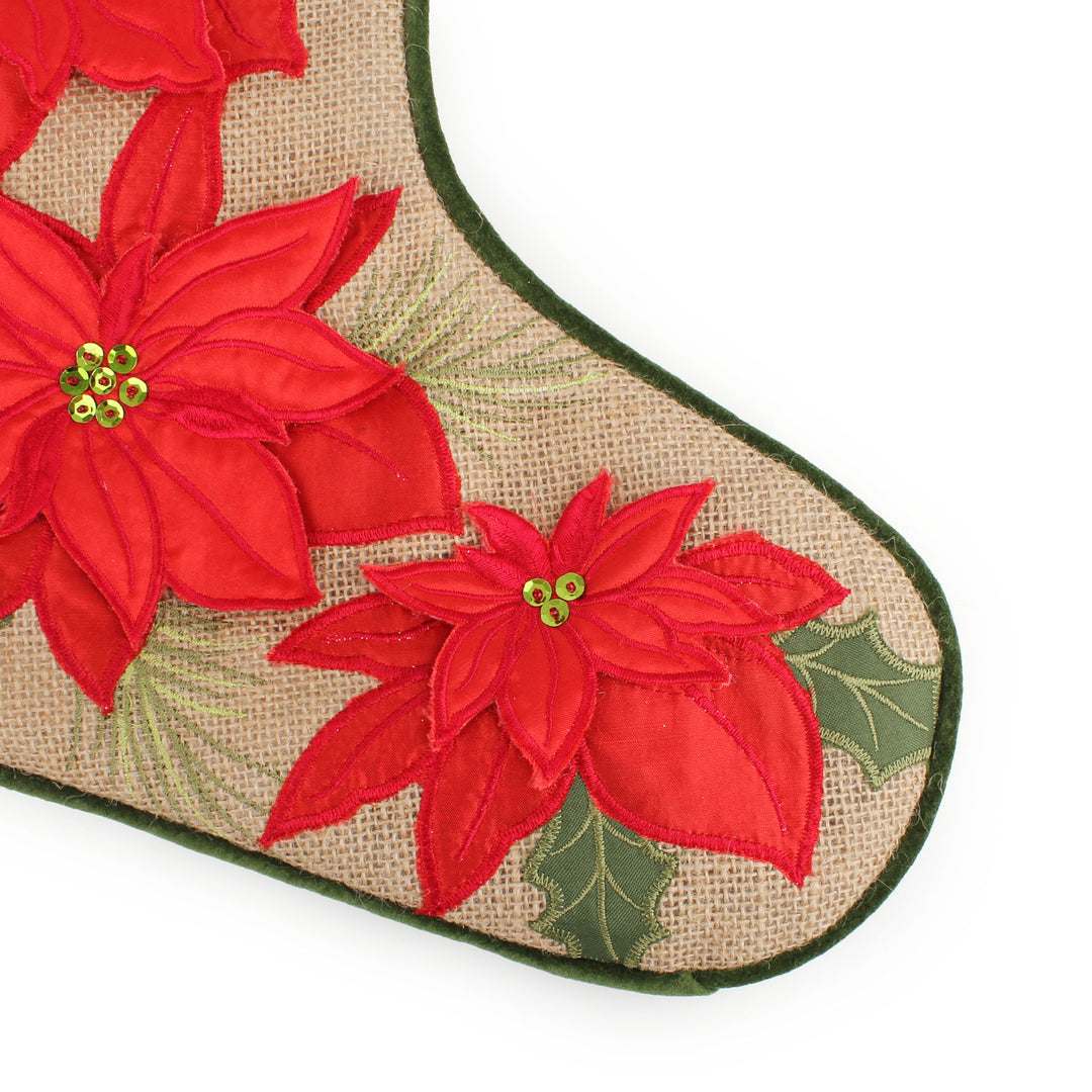Red Motif Burlap Christmas Stocking Bundle