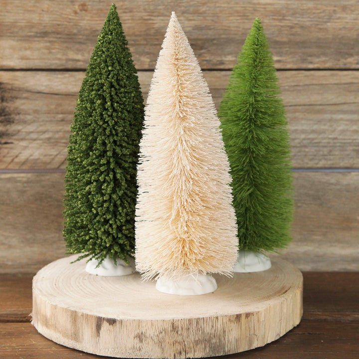 Small Ivory Bottle Brush Tree - Set of 2