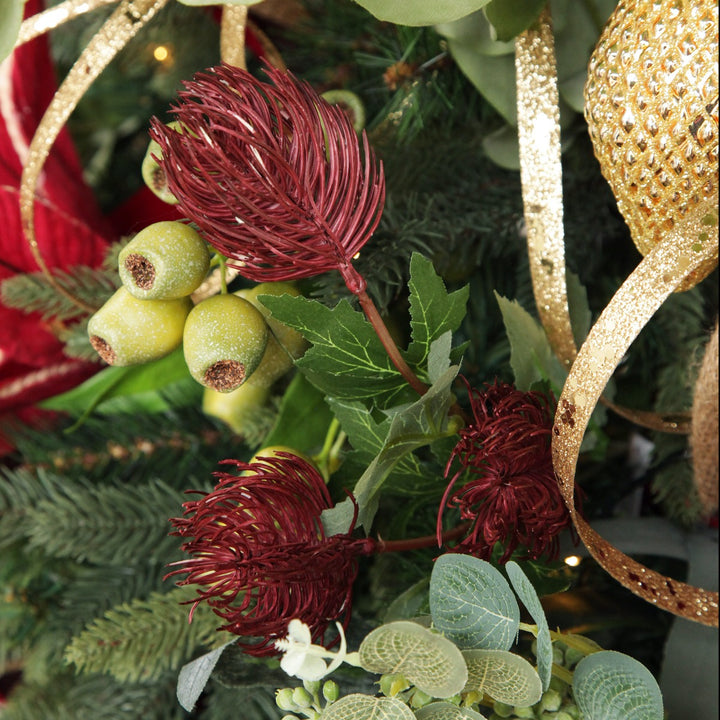 Triple Head Red Banksia Spray