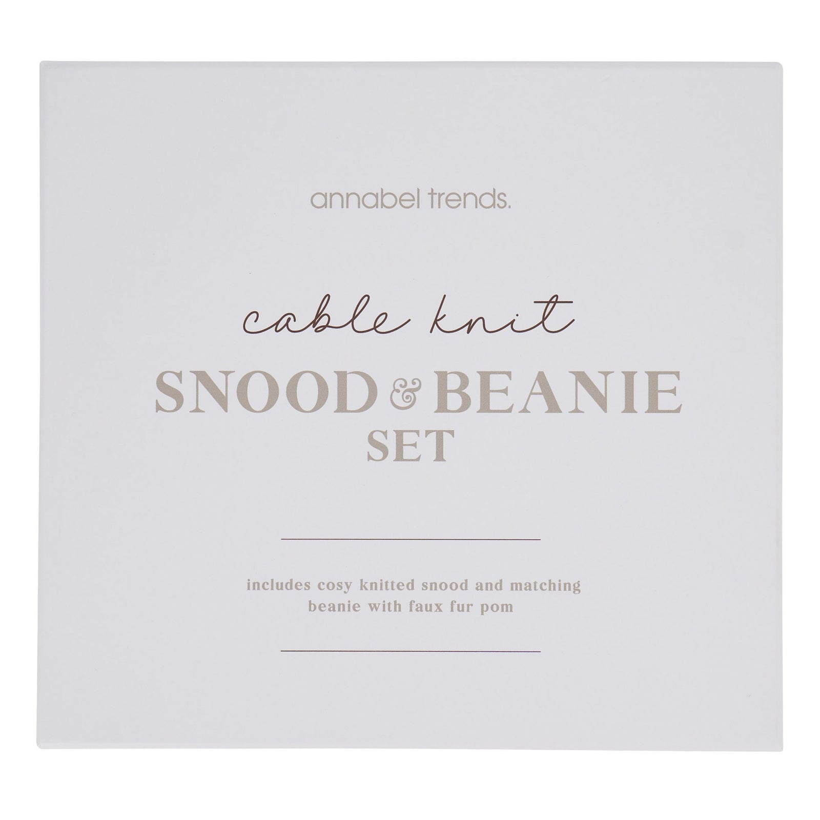 Knit - Snood and Beanie Set - Marle Grey