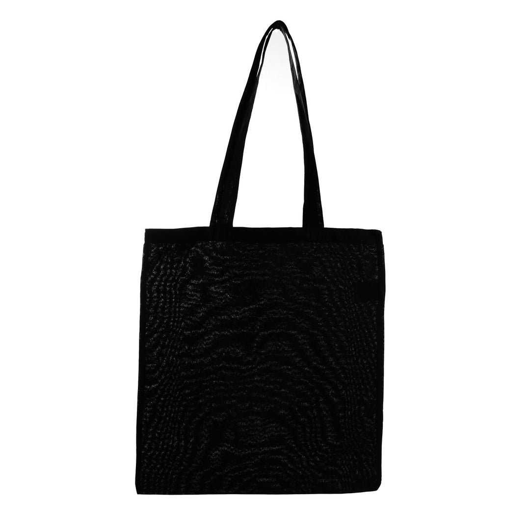 Black Calico Tote Bag - Full Detail
