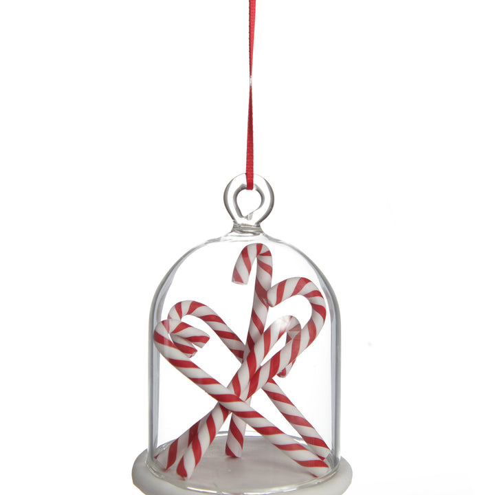 Candy Cane Filled Dome Hanging Christmas Tree Decoration