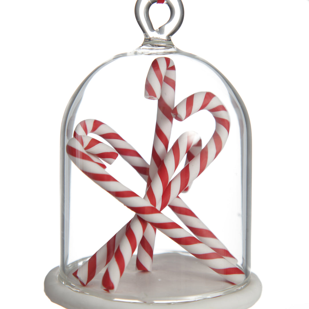 Candy Cane Filled Dome Hanging Christmas Tree Decoration