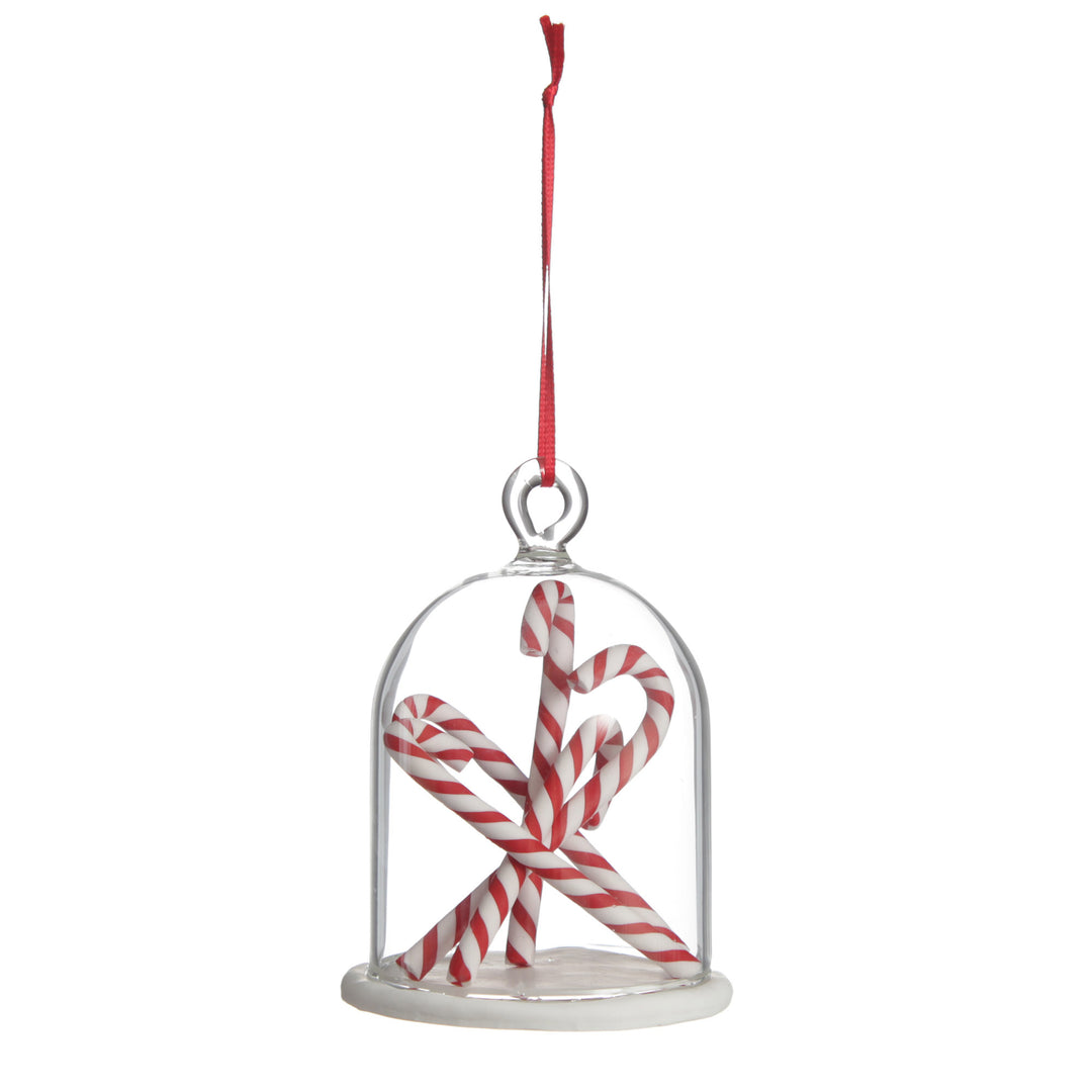 Candy Cane Filled Dome Hanging Christmas Tree Decoration