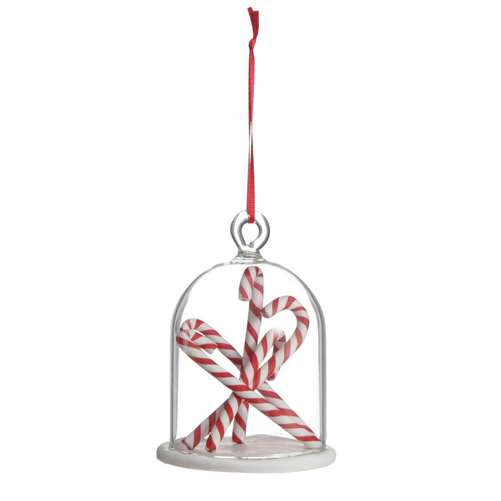 Candy Cane Filled Dome Hanging Christmas Tree Decoration