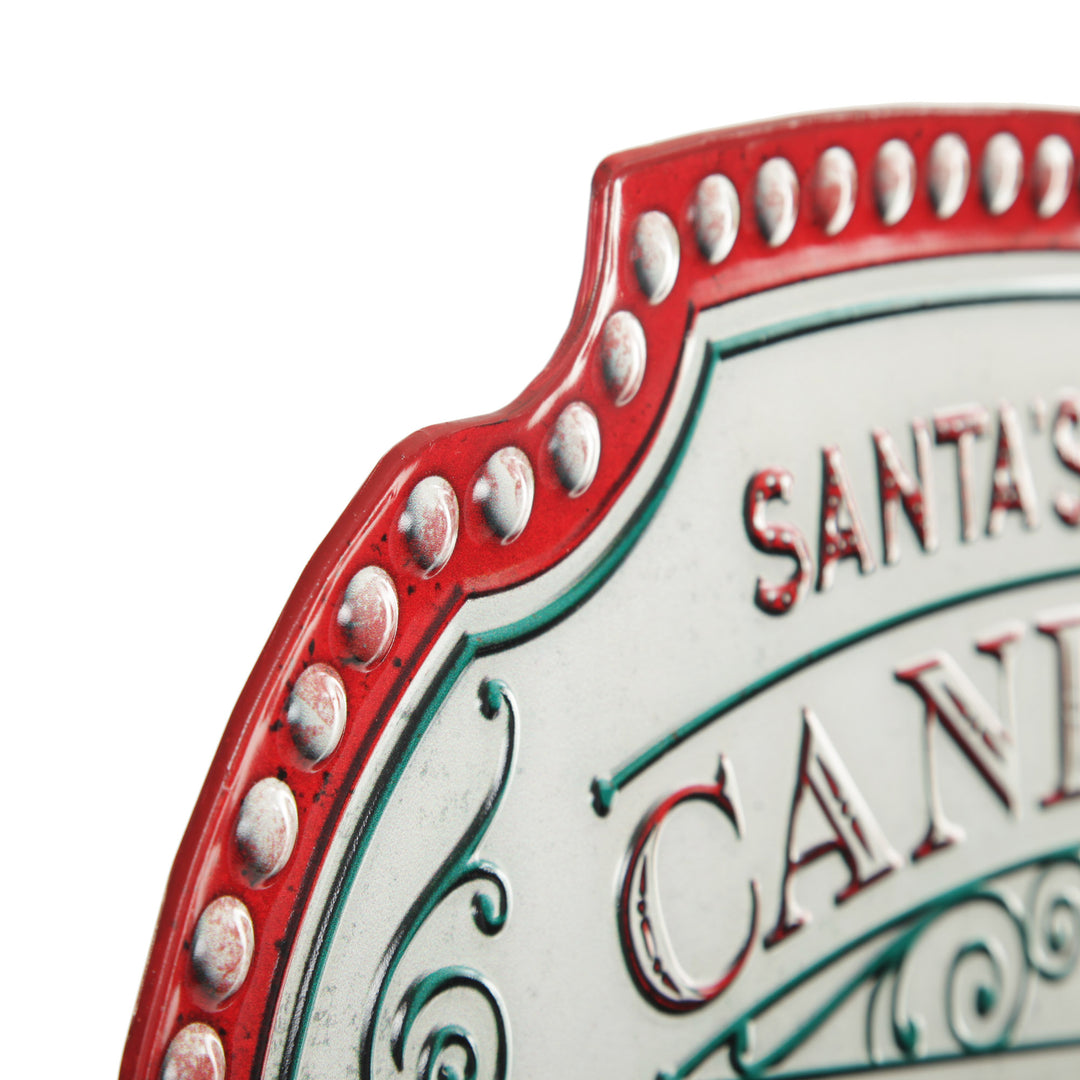 Candy Canes and Hot Cocoa Retro Metal Christmas Sign