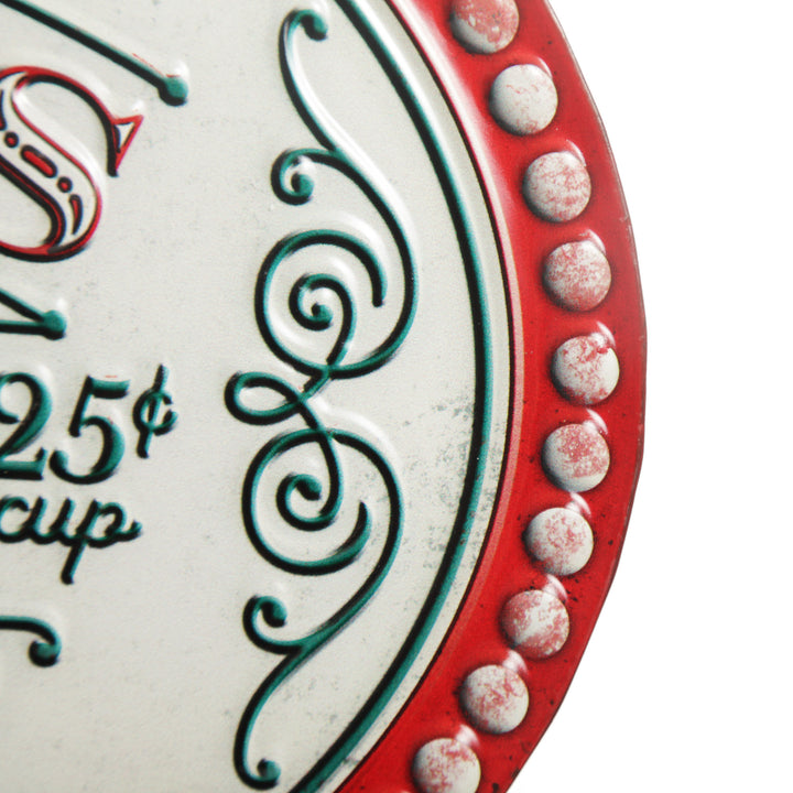 Candy Canes and Hot Cocoa Retro Metal Christmas Sign