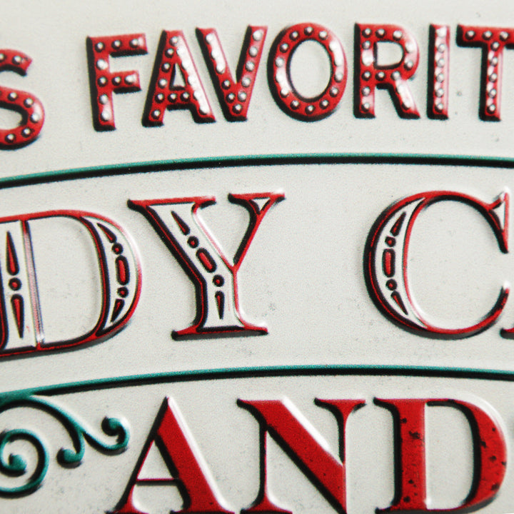 Candy Canes and Hot Cocoa Retro Metal Christmas Sign