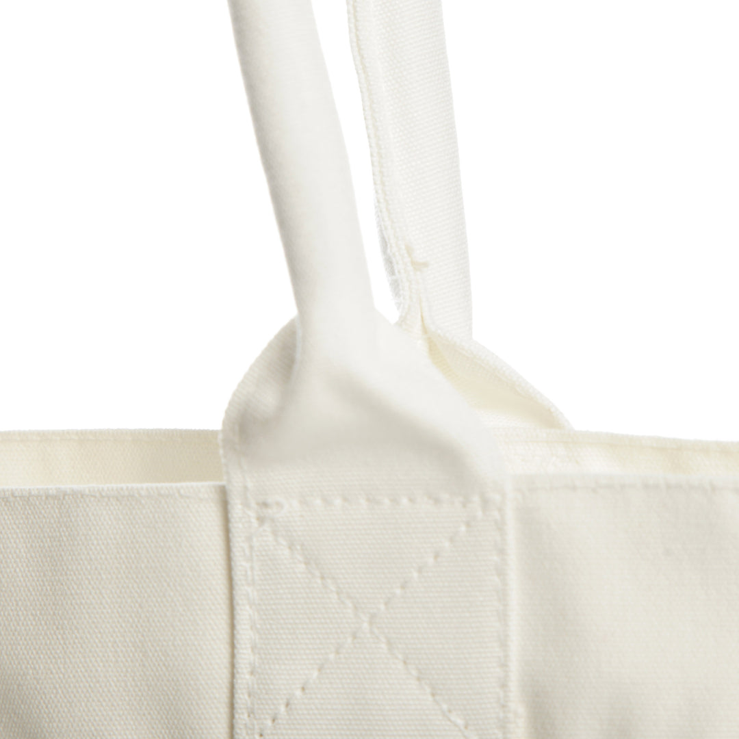 Natural Calico Tote Bag - Strap Detail