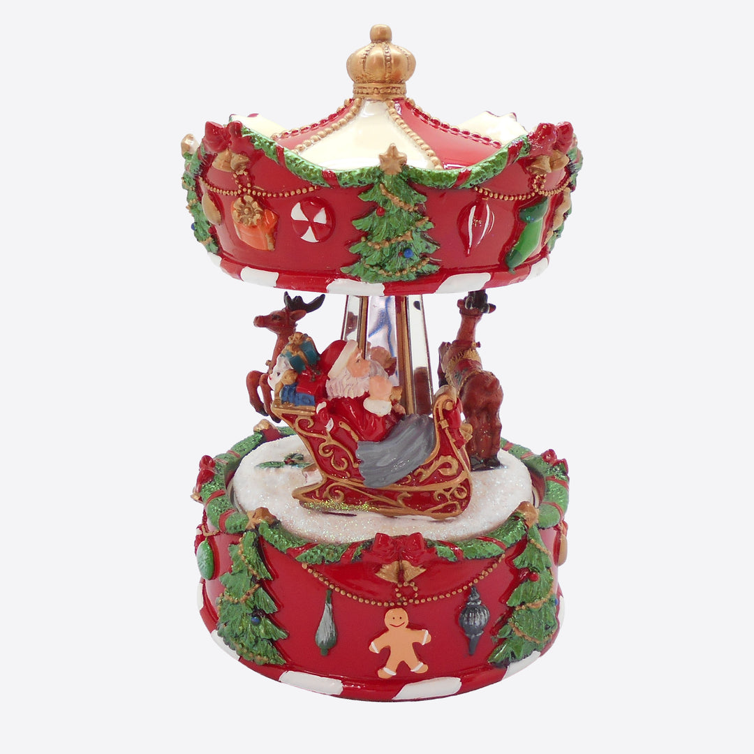 Carousel Musical Box with Canopy and 3 Horses - 15cm