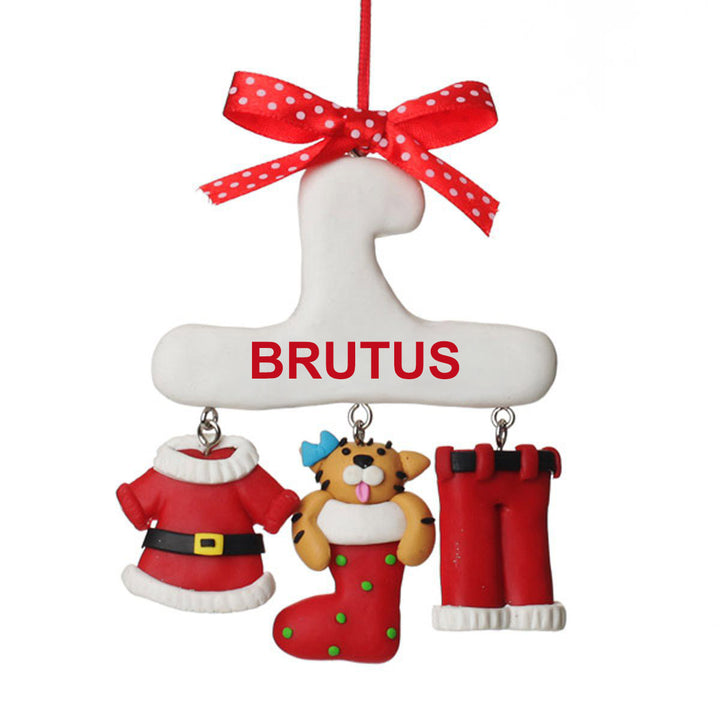 Personalised Cat Charm Christmas Decoration