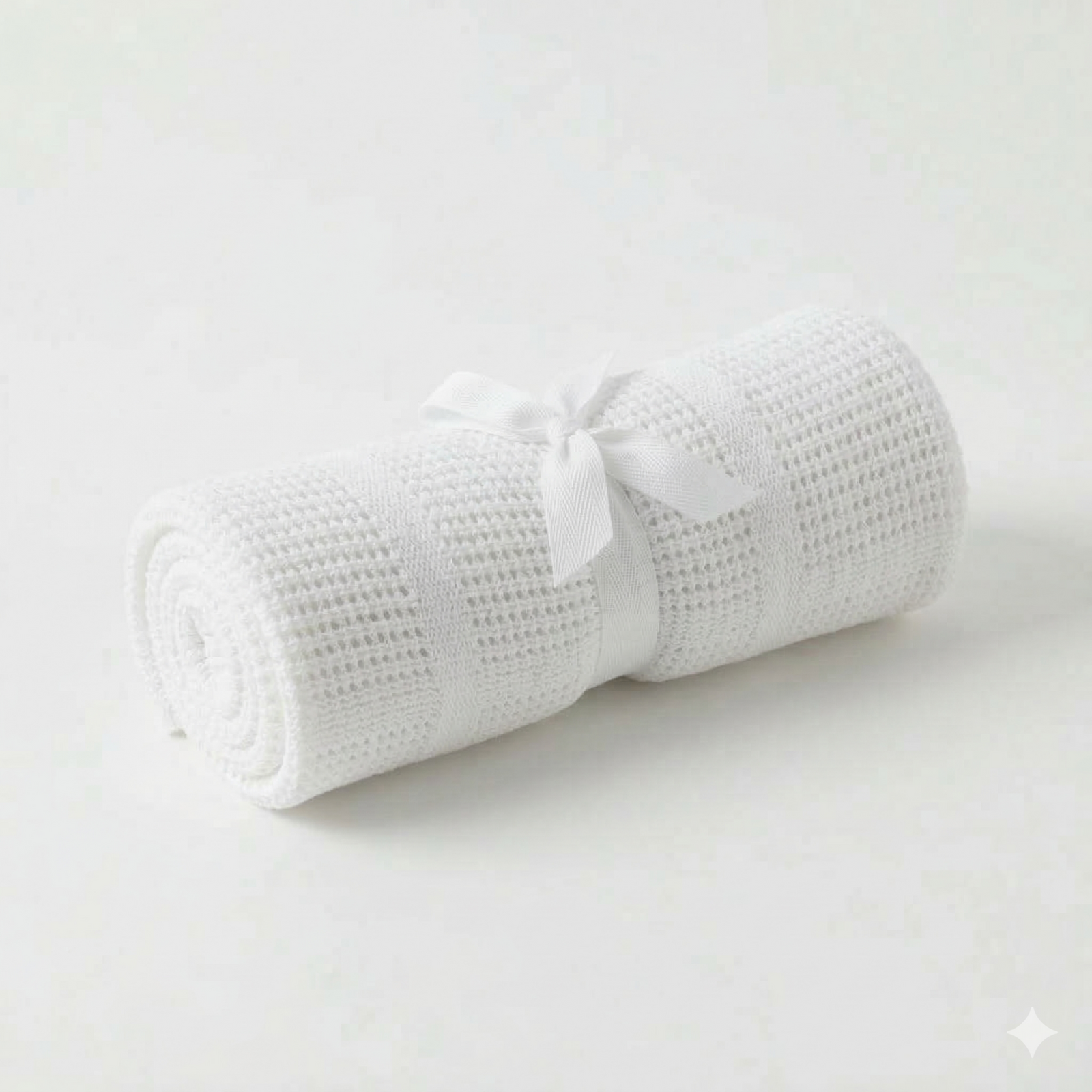 Cellular Baby Blanket 100% Cotton - Snow