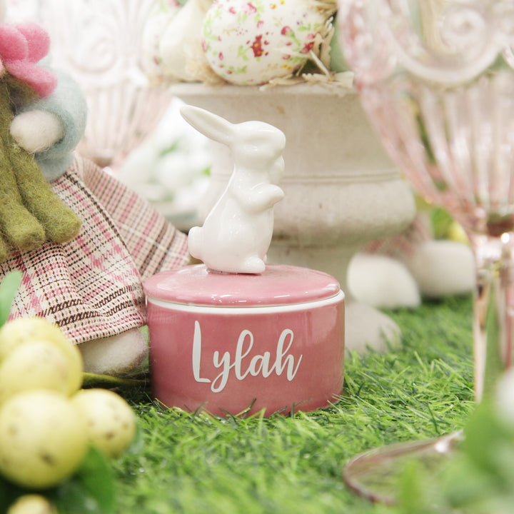 Personalised Ceramic Bunny Trinket Box