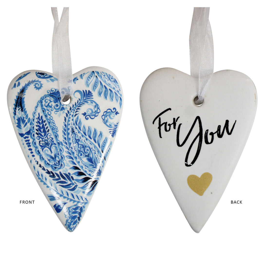 Ceramic Gift Heart -Indigo for you