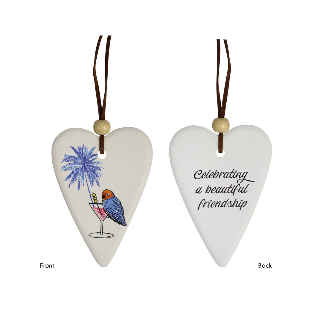 Ceramic Gift Heart - Parrot Friendship