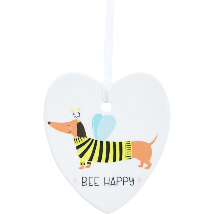 Ceramic Heart - Bee Heart Dachshund