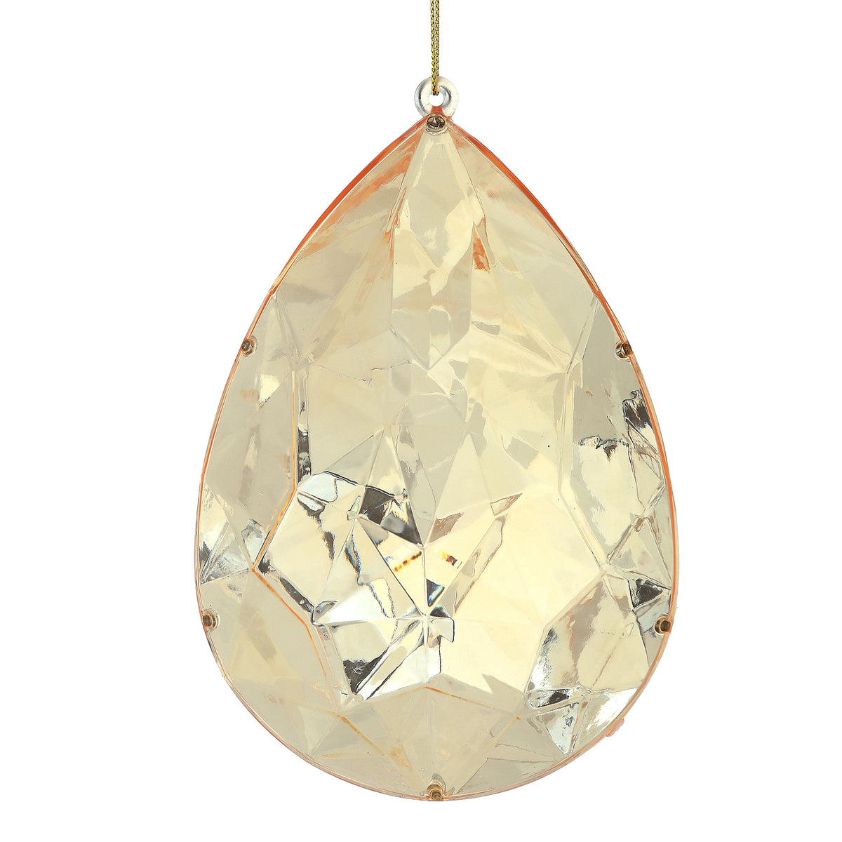 Champagne Teardrop Gem Christmas Hanging Decoration