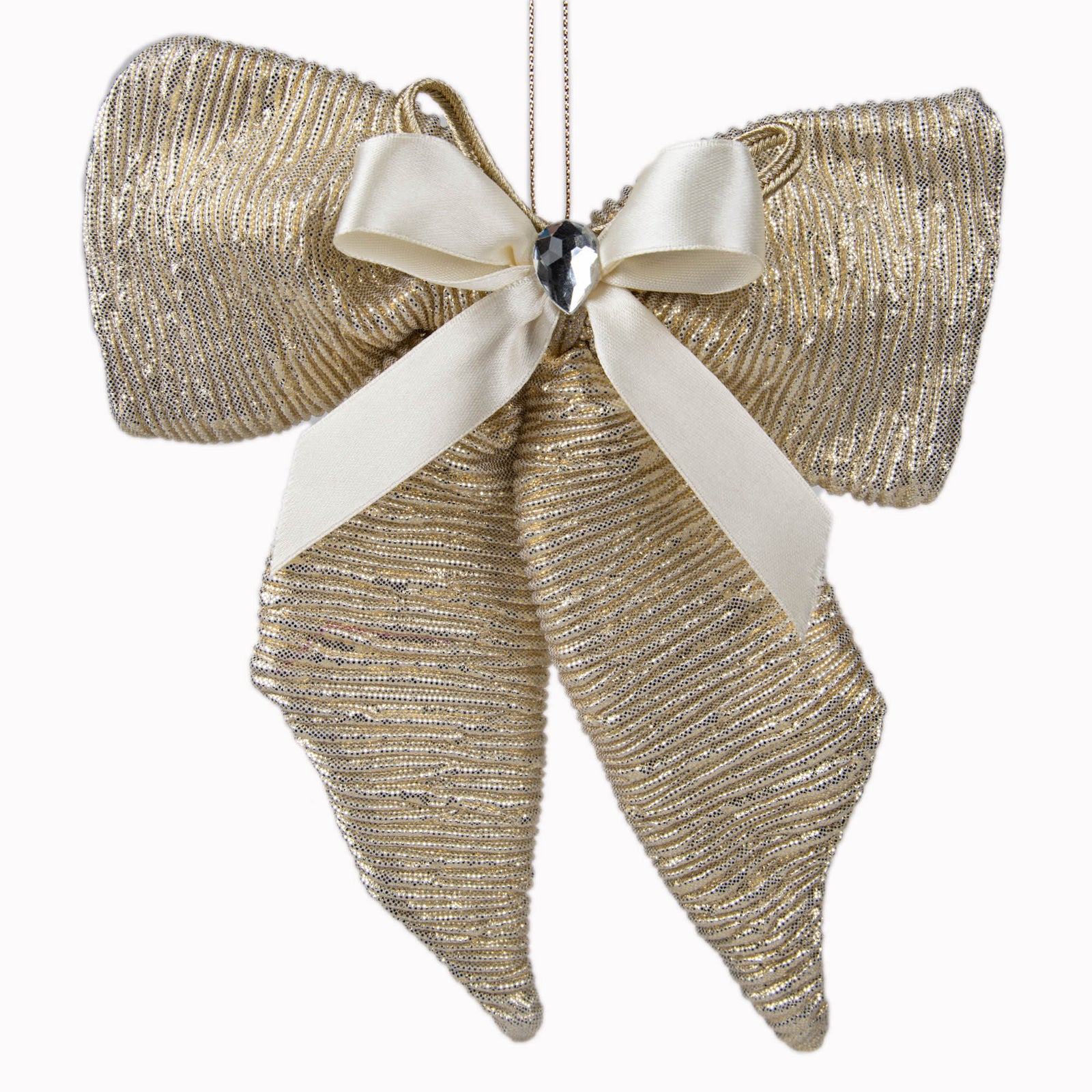 Champagne and White Velvet Bow