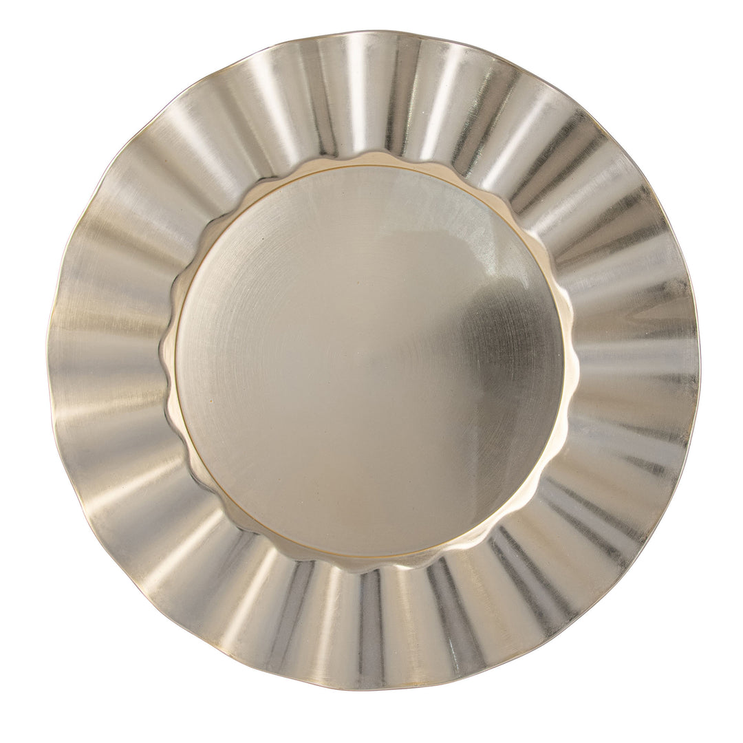 Champagne Charger Plate with Fluted Edge