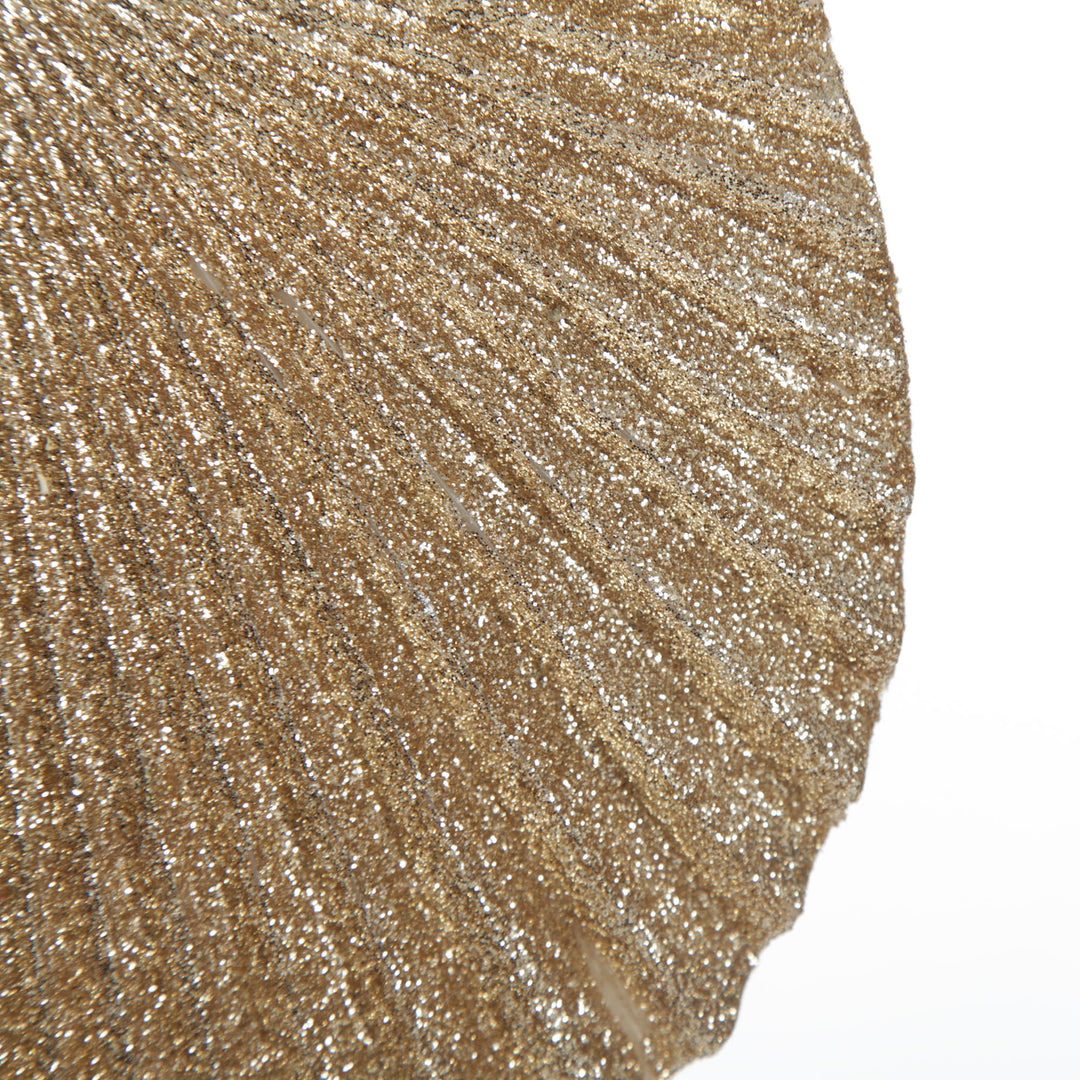 Champagne Glitter Fan Palm Leaf Pick