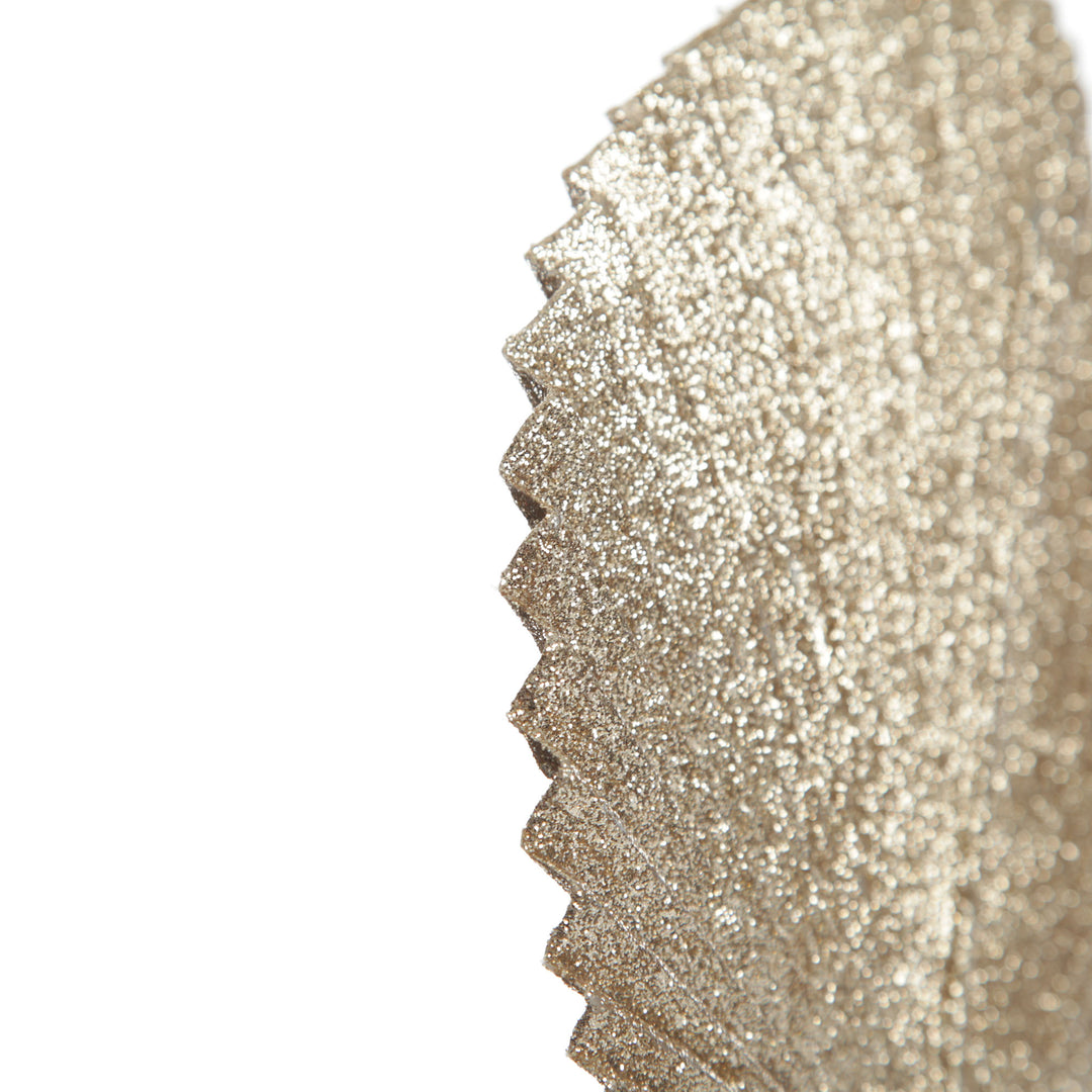 Champagne Glitter Fan Palm Leaf Pick