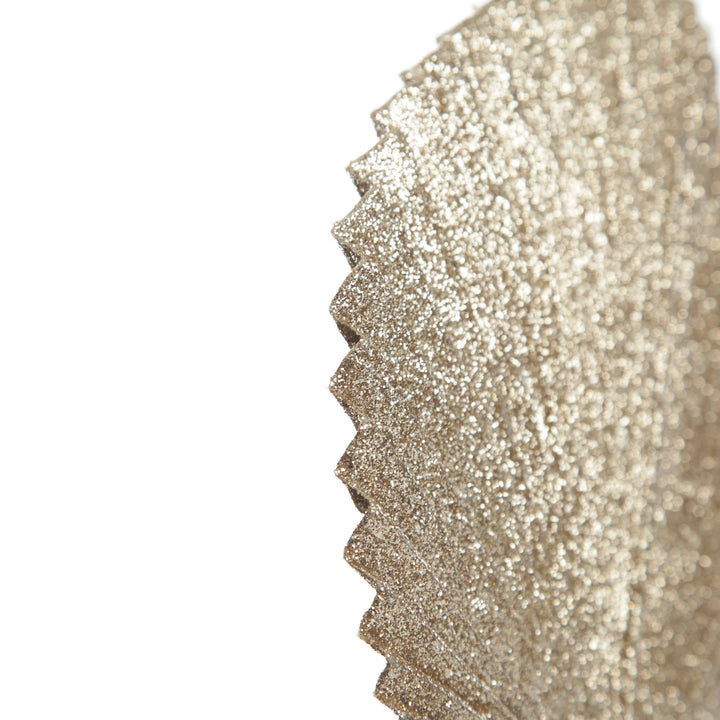 Champagne Glitter Fan Palm Leaf Pick