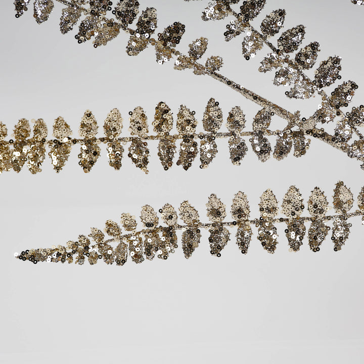 Champagne Glitter Fern Spray 80cm