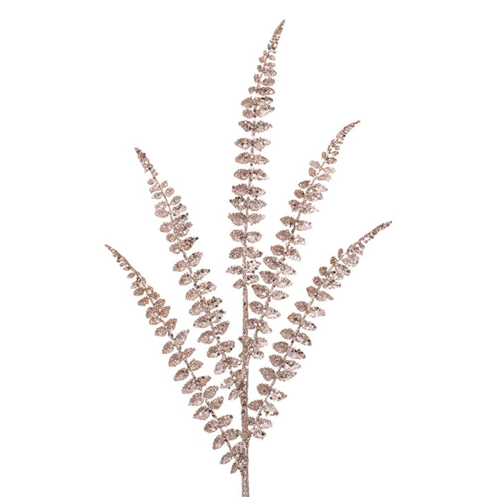Champagne Glitter Fern Spray 80cm