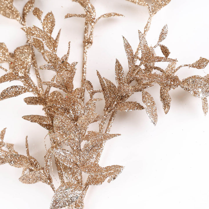 Champagne Glitter Leaf Pick - 60cm