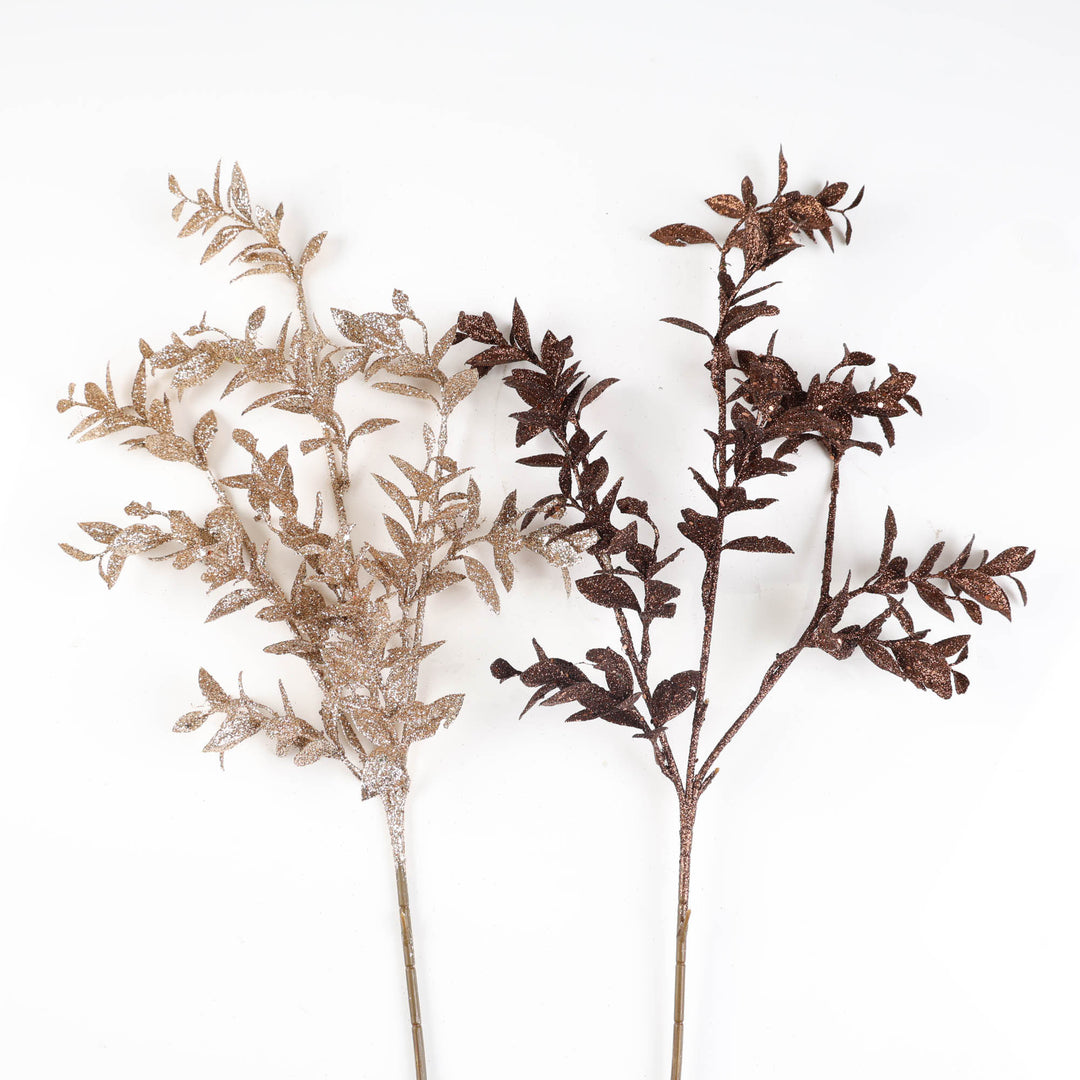 Champagne Glitter Leaf Pick - 60cm