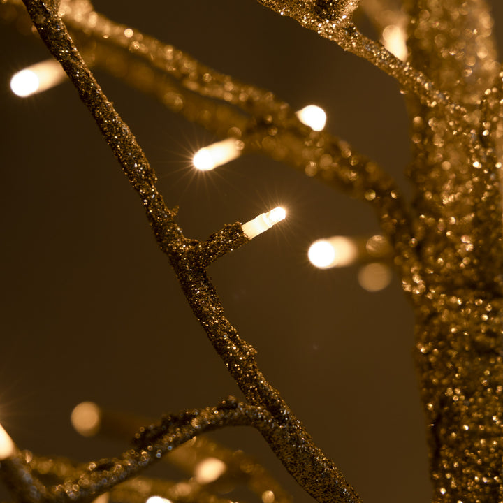 Champagne Glitter LED Branch Christmas Tree 90cm