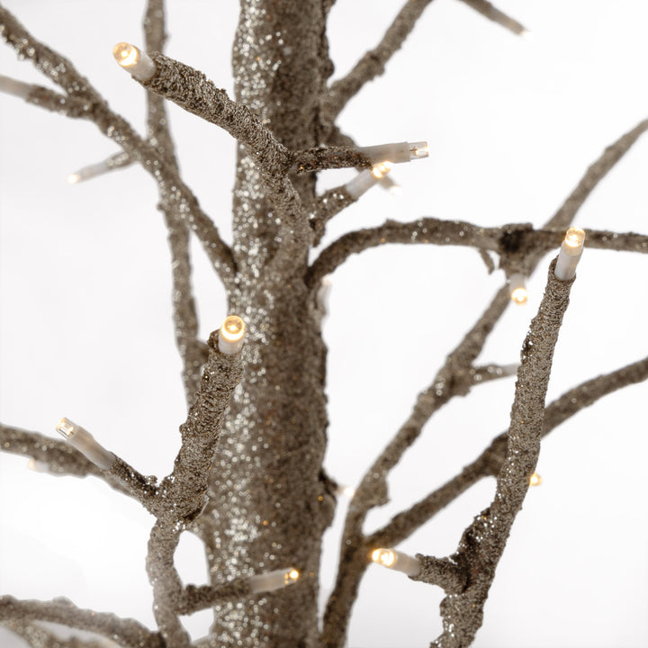 Champagne Glitter LED Branch Christmas Tree 90cm