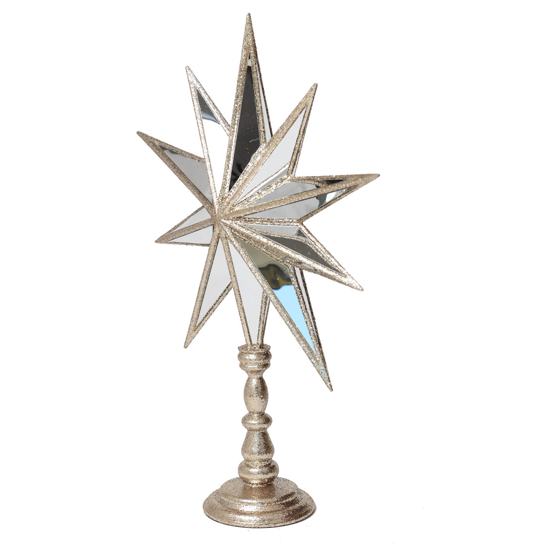 Champagne Glitter &amp; Mirror 3D Celestial Star Ornament - 50cm(H)