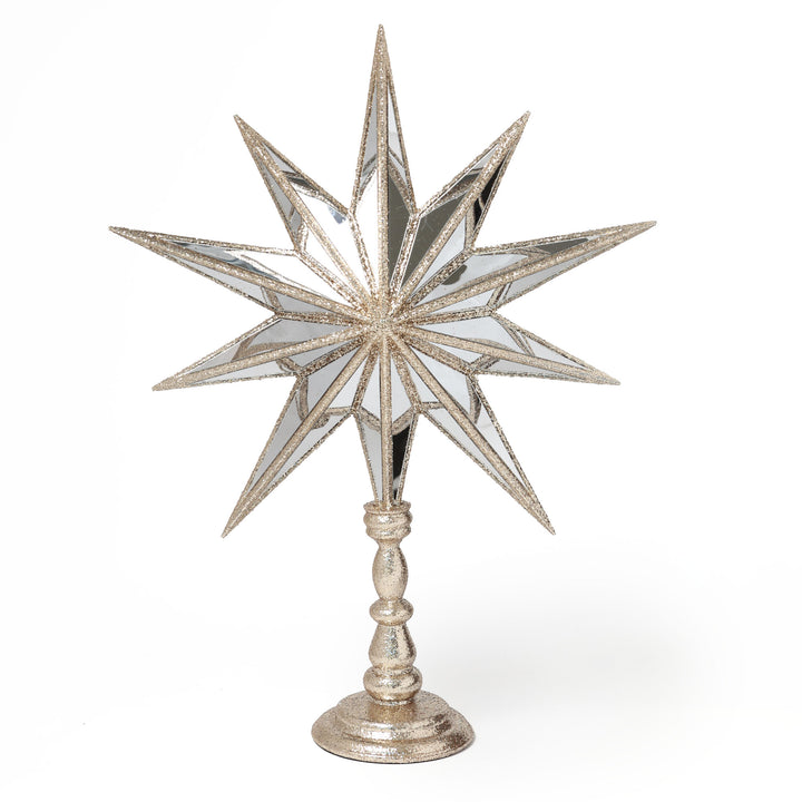 Champagne Glitter &amp; Mirror 3D Celestial Star Ornament - 50cm(H)
