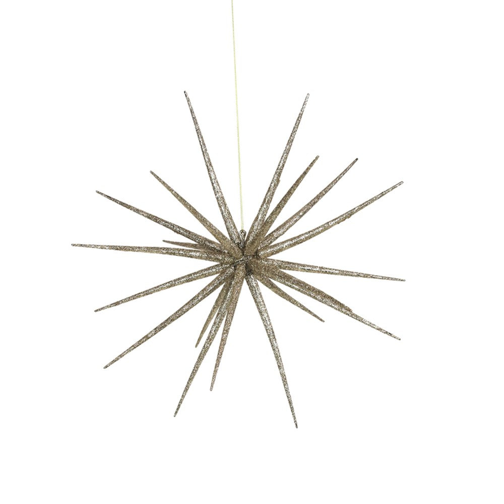 Champagne Glitter Nova Starburst Ornament 38cm