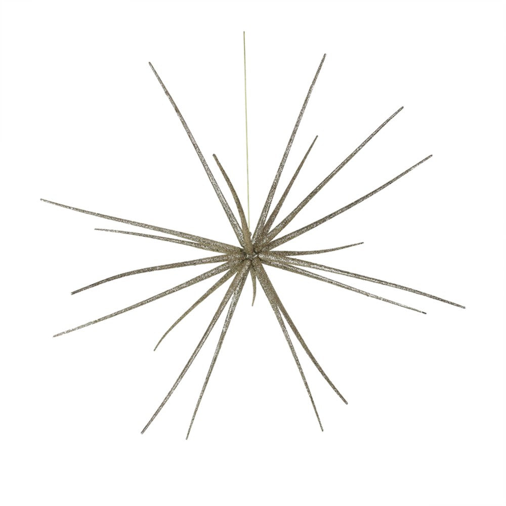 Champagne Glitter Nova Starburst Ornament 48cm