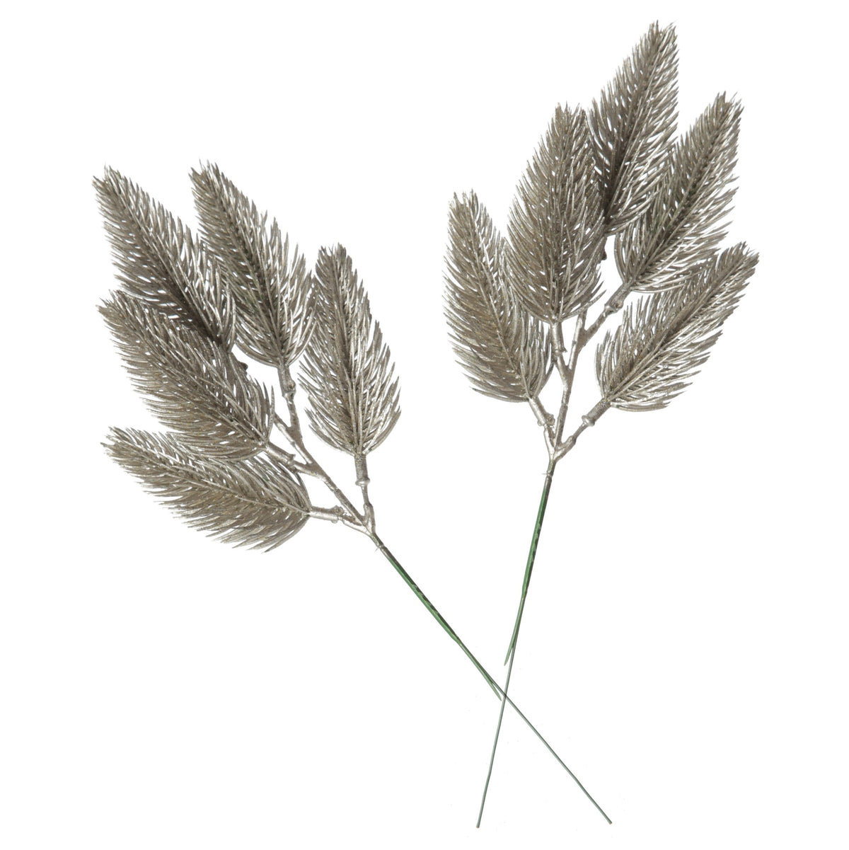 Champagne Glitter Pine Bud Pick - Set of 2