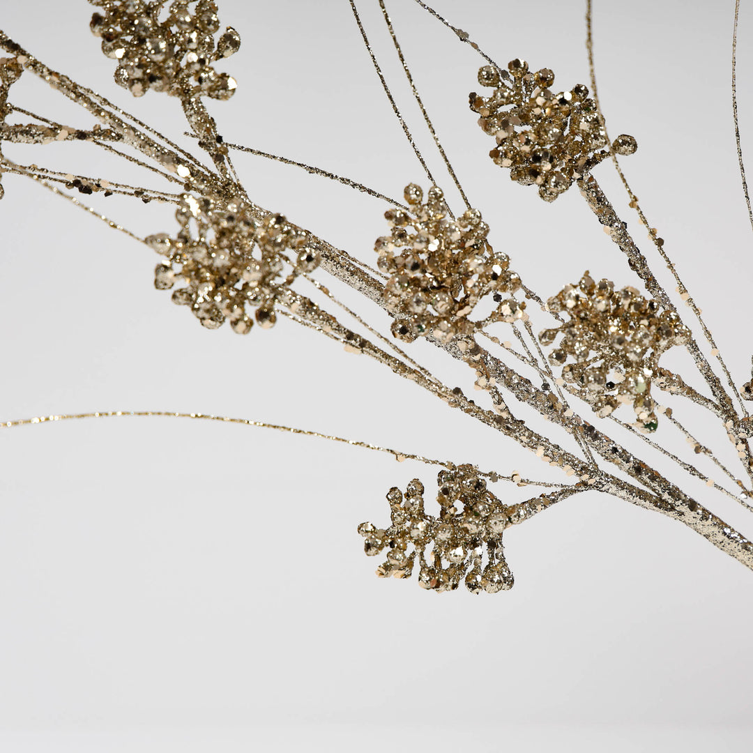 Champagne Glitter Pinecone Spray 68cm
