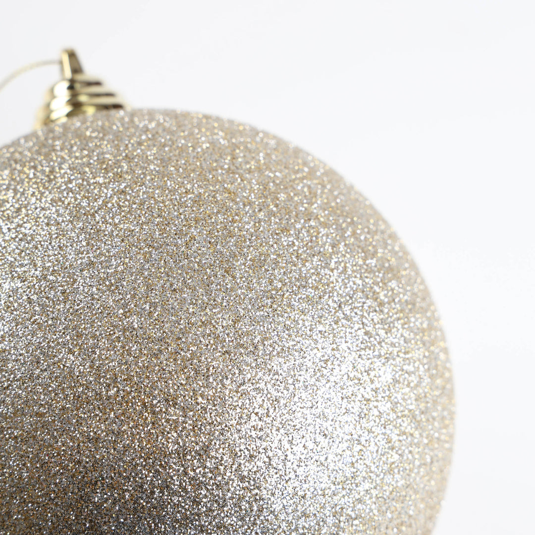 Champagne Glitter Shatterproof Bauble - 14cm