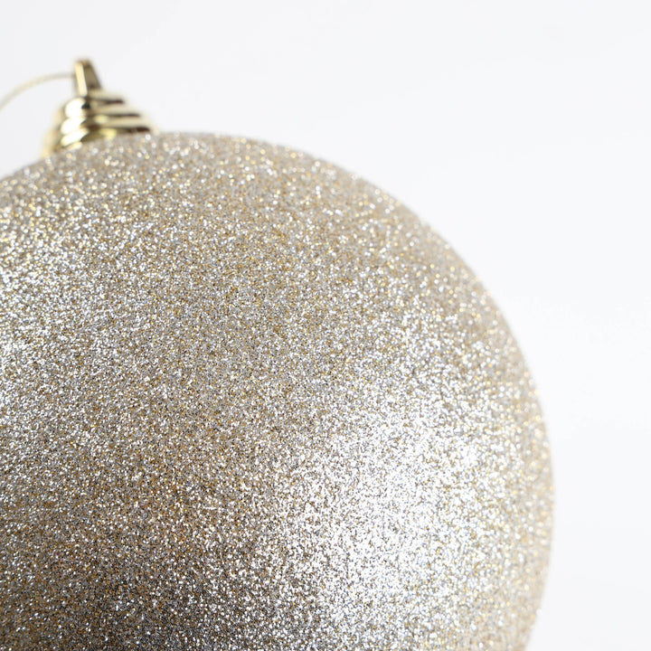 Champagne Glitter Shatterproof Bauble - 14cm