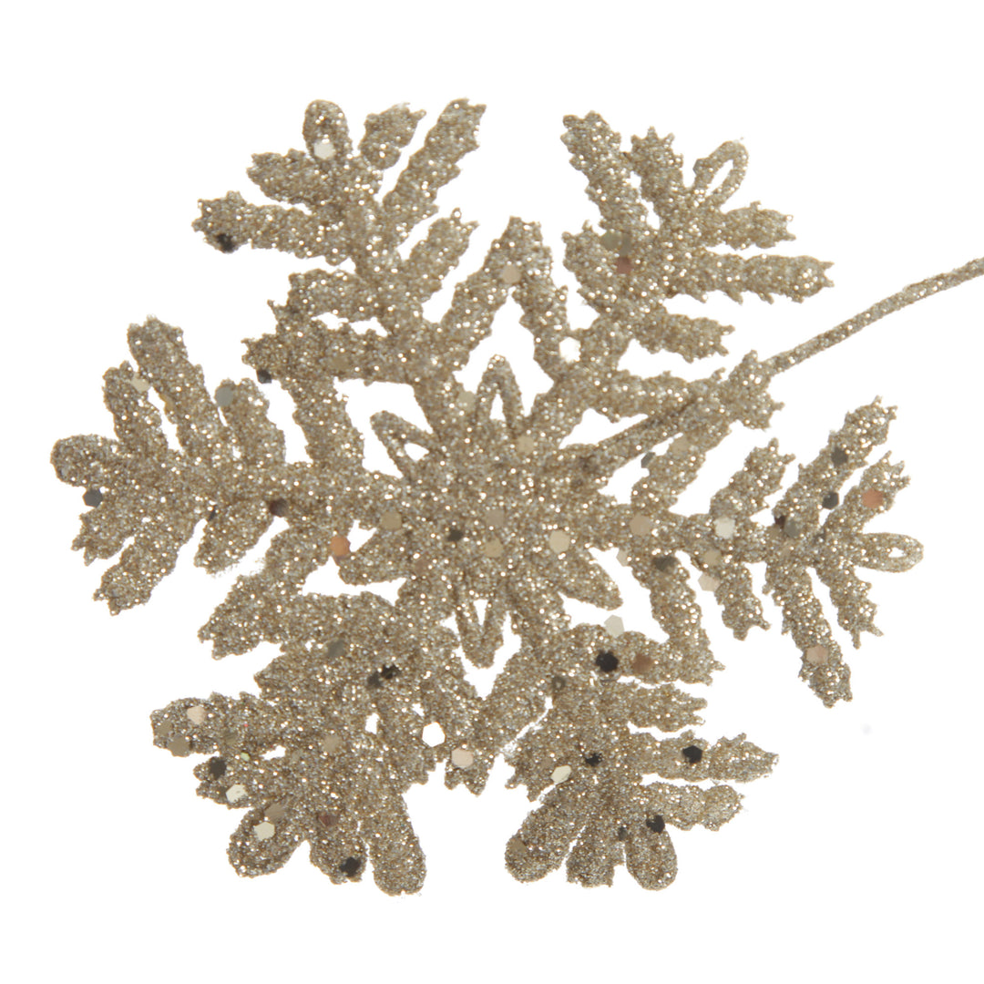 Champagne Glitter Snowflake Christmas Spray