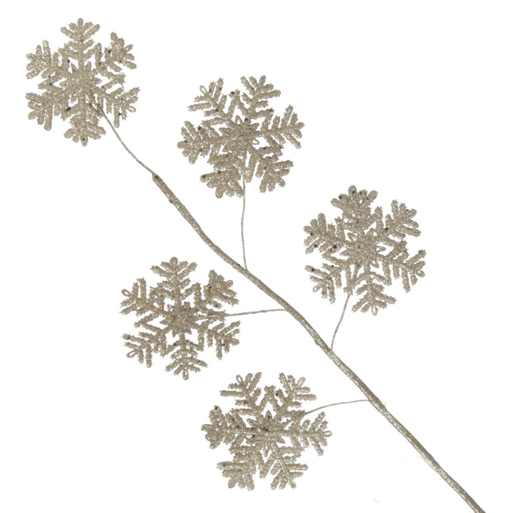 Champagne Glitter Snowflake Christmas Spray