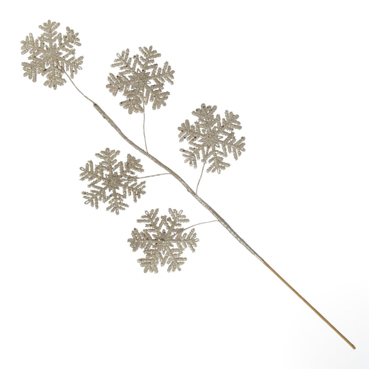 Champagne Glitter Snowflake Christmas Spray
