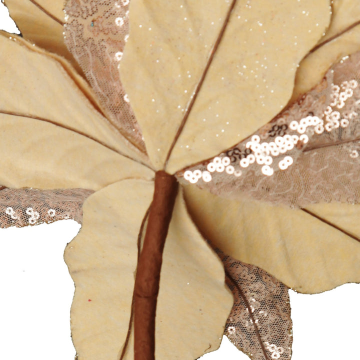 Champagne Velvet Sequin Flower back details