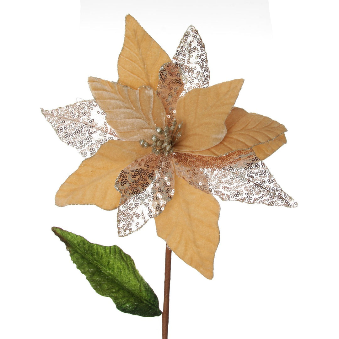 Champagne Velvet Sequin Flower
