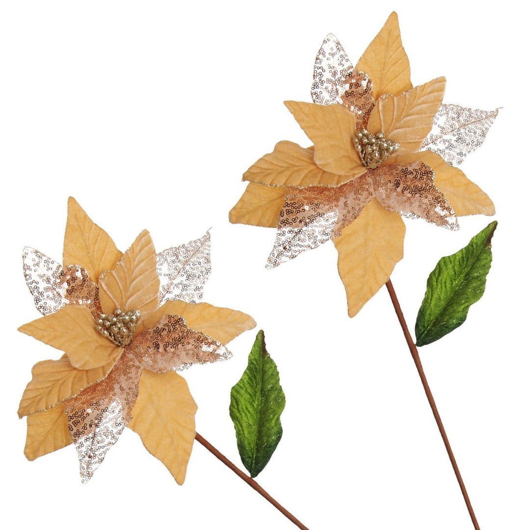 Champagne Velvet Sequin Flower