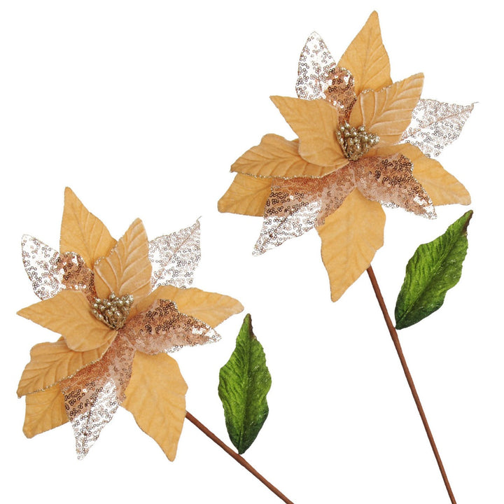 Champagne Velvet Sequin Flower