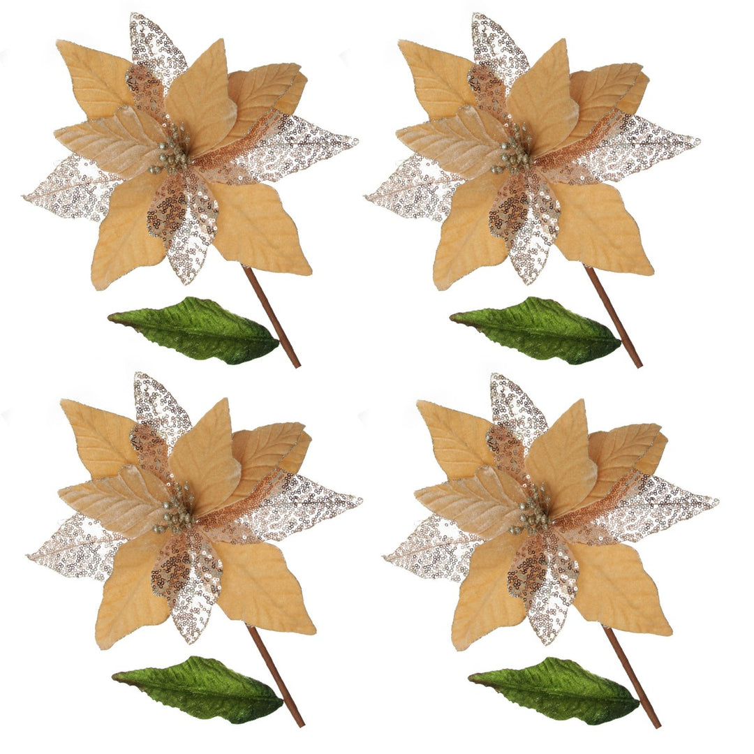 Champagne Velvet Sequin Flower