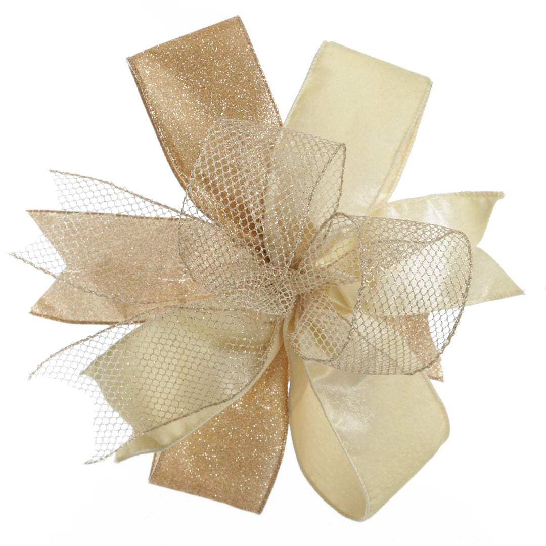 Champagne Christmas RIbbon - 6.5cm