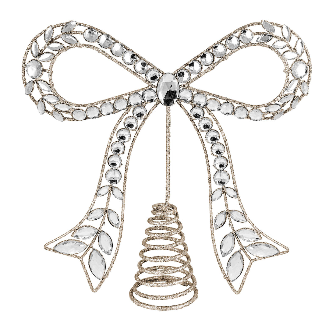 Champagne and Crystal Bow Tree Topper